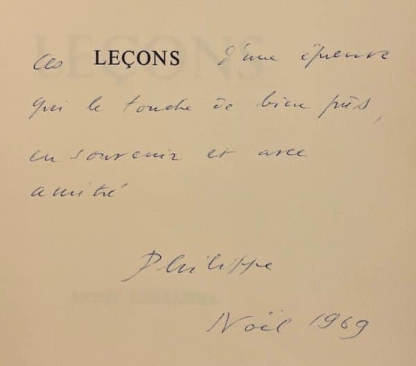 JACCOTTET (Philippe) Leçons. Lausanne, Payot, 1969. – Image 2