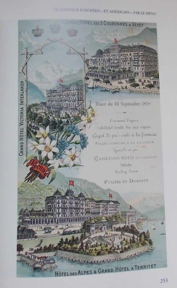 SCHLUP (Michel)  et al. Menus propos gastronomiques et littéraires des Lumières à la Belle Epoque. (A bouche que veux-tu). Neuchâtel, BPU (coll. Patrimoine de la Bibliothèque Publique et Universitaire n° 6), 2004. – Image 2