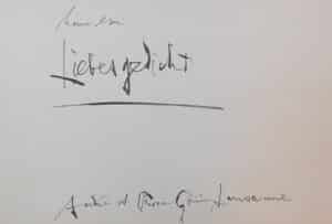 ERNI (Hans) Liebesgedicht. Lausanne, André et Pierre Gonin, 1962.