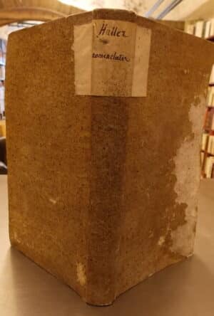 HALLER (Alberto v.) [Albrecht von] Nomenclator ex historia plantarum indigenarum helvetiae. Bernae, Sumptibus Societatis Typographicae, [Bern, Typographische Gesellschaft], 1769.