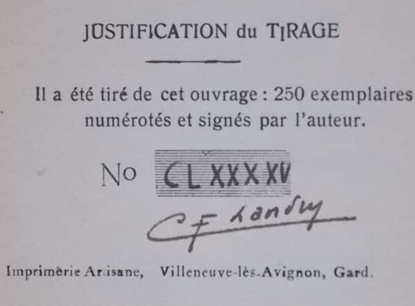LANDRY (C.-F.) Imagerie. Poèmes. Villeneuve-lès-Avignon, Imprimerie Artisanale, 1929. – Image 3