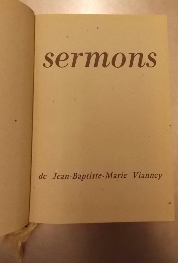 VIANNEY (Jean-Baptiste-Marie, dit le curé d'Ars) Sermons. Paris, Club du Livre Chrétien, 1958. – Image 3