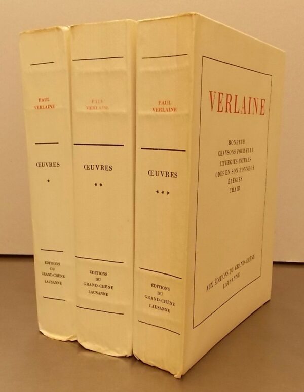 VERLAINE (Paul) Oeuvres poétiques. Lausanne, H. Kaeser - Editions du Grand-Chêne, 1943-1944.