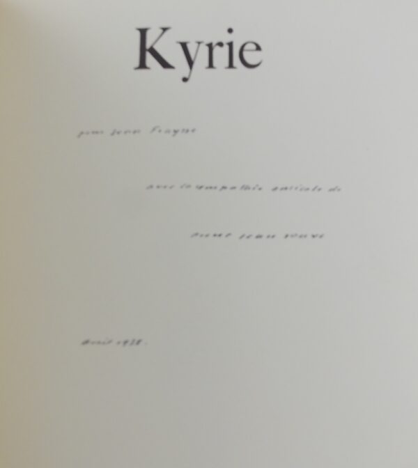 JOUVE (Pierre Jean) Kyrie, Paris, GLM, 1938. – Image 2