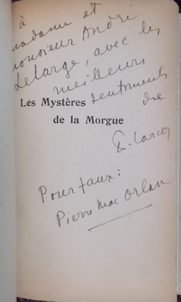 CARCO (Francis) & MAC ORLAN (Pierre) Les mystères de la morgue, ou les fiancés du IVe arrondissement. Roman gai. Paris, La Renaissance du Livre, [1918]. – Image 2