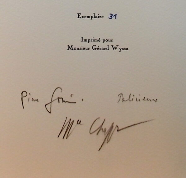 PALEZIEUX (Gérard de)  - CHAPPAZ (Maurice) Verdures de la nuit. Lausanne, Pierre Gonin, 1992. – Image 6