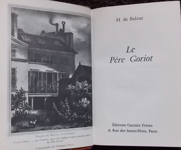 BALZAC (Honoré de) Le père Goriot. Paris, Garnier Frères (coll. Classiques Garnier), 1966. – Image 2