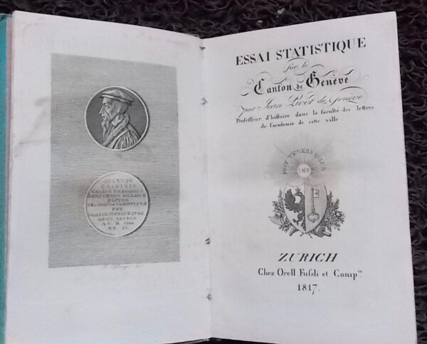 PICOT (Jean) Essai statistique sur le canton de Genève. Zurich, Orell Fussli, 1817. – Image 2