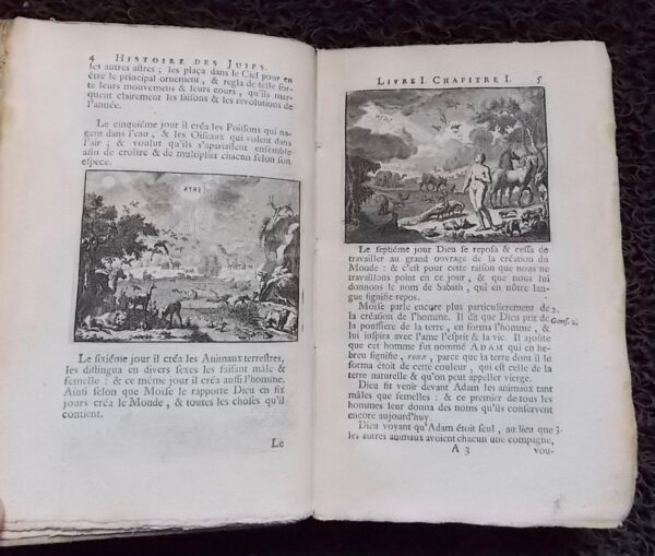 FLAVIUS JOSEPH Histoire des Juifs, écrite par Flavius Joseph, sous le titre de Antiquitez Judaïques, traduite [...] par Monsieur Arnauld D'Andilly (3 volumes). Suivi de: Histoire de la guerre des Juifs contre les romains... (2 volumes). Bruxelles, chez Jean Leonard Fils, 1738. – Image 4