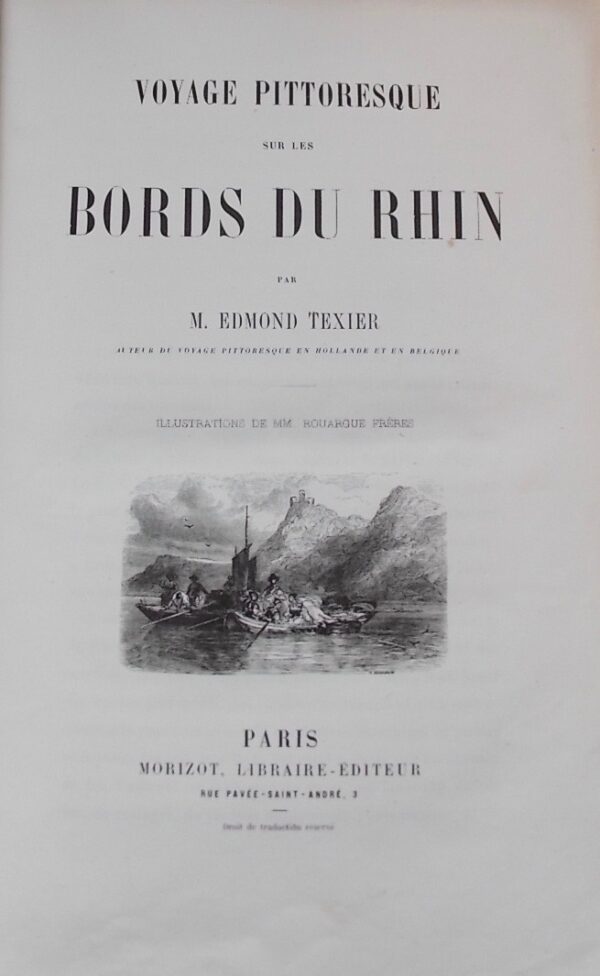 TEXIER (Edmond) Voyage pittoresque sur les bords du Rhin. Paris, Morizot, [1858]. – Image 2