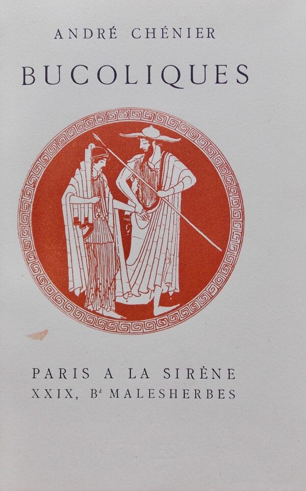 CHENIER (André) Bucoliques. Paris, La Sirène (coll. Rat de bibliothèque), 1923. – Image 2