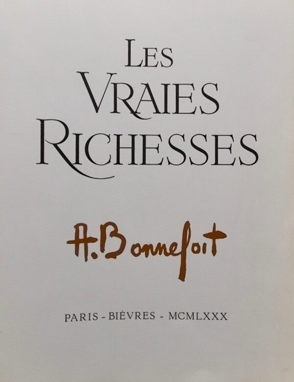 [BONNEFOIT (Alain)] - GIONO (Jean) Les vraies richesses. Paris et Bièvres, Pierre de Tartas, 1980. – Image 4