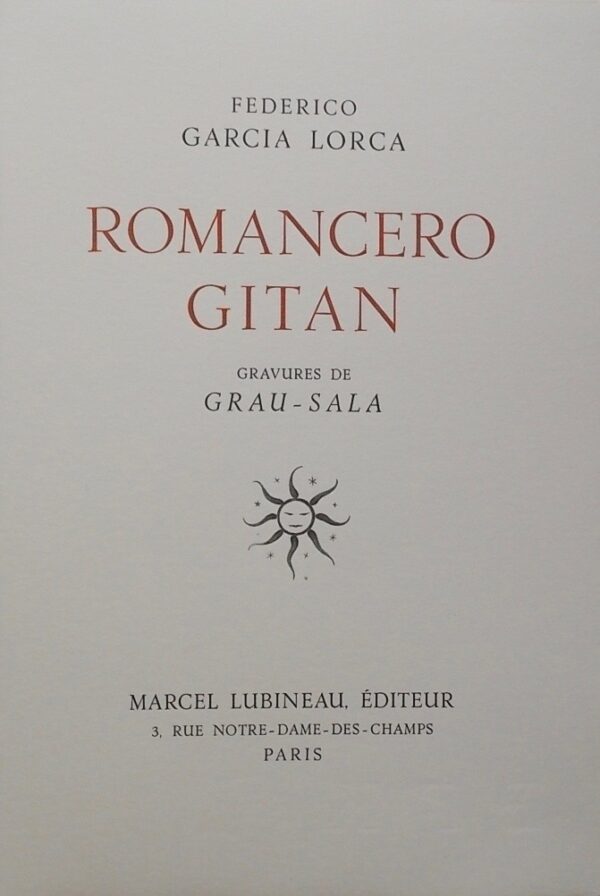 GARCIA LORCA (Federico) Romancero gitan. Paris, Marcel Lubineau, 1960. – Image 2