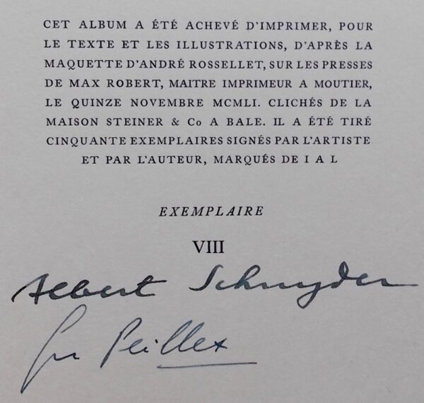[SCHNYDER] - PEILLEX (Georges) Albert Schnyder. La Neuveville, Griffon, 1951. – Image 3