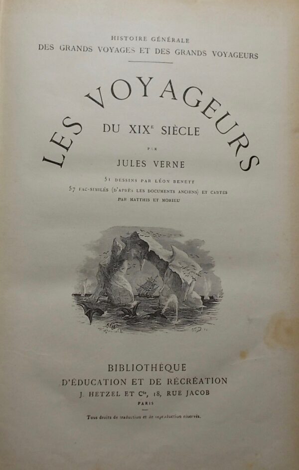 VERNE (Jules) Les voyageurs du XIXe siècle. Paris, Bibliothèque d'Education et de Récération J. Hetzel et Cie, [1880]. – Image 2