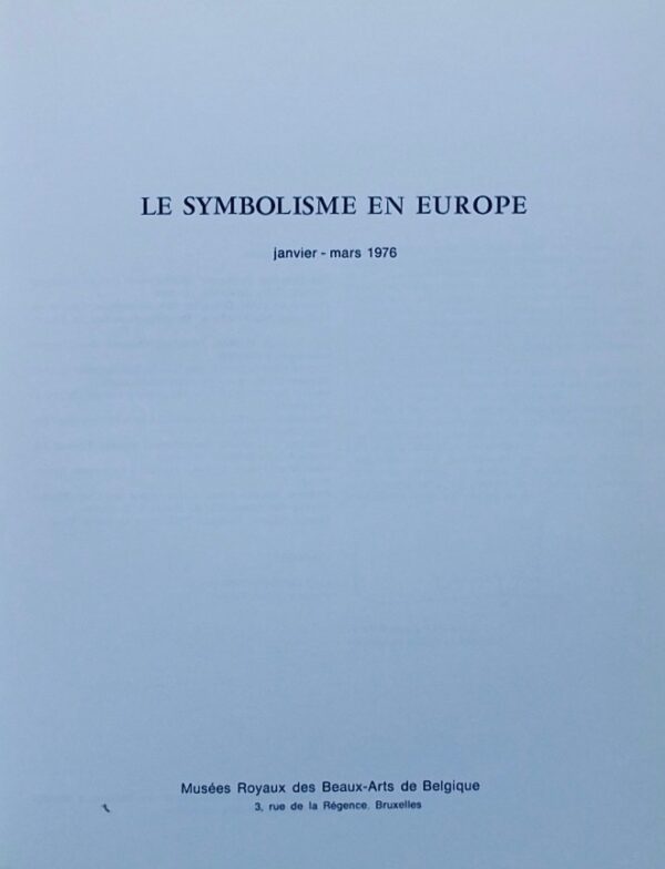 COLLECTIF Le symbolisme en Europe. Paris, Editions des Musées Nationaux, (1976). – Image 3