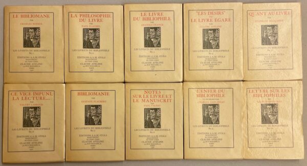 [NODIER - CLAUDEL - FRANCE - AVELINE - MALLARME - VALERY - FLAUBERT - LARBAUD - ASSELINEAU - DUHAMEL] Collection complète Les livrets du Bibliophile. Maastricht, A.A.M. Stols, 1926. – Image 4