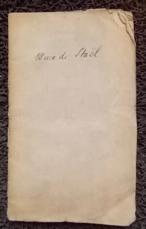 [ROUSSEAU] - STAEL (Germaine, Mademe de) Lettres sur les ouvrages et le caractère de J. J. Rousseau. Nouvelle édition augmentée. Sans lieu et sans nom (Genève ou Paris), 1789.