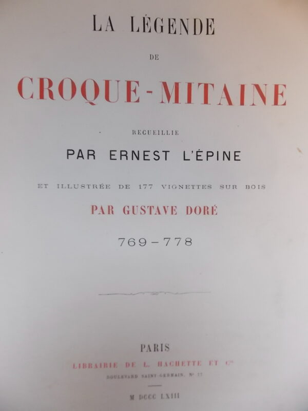 L'EPINE (Ernest) La légende de Croque-Mitaine. Paris, Hachette & Cie, 1863. – Image 2