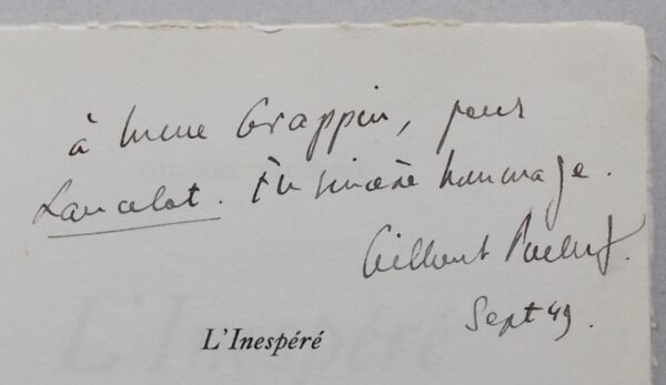TROLLIET (Gilbert) L'inespéré. Genève et Paris, Trois Collines, 1949. – Image 2