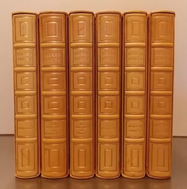 LOUYS (Pierre) Chefs-d'Oeuvre de Pierre Louys. I: Aphrodite. II. Les aventures du roi Pausole. III: Les chansons de Bilitis. IV: Psyché. V: Poèmes libres. VI: La femme et le pantin. Paris, Editions de l'Ibis, 1972-1973.