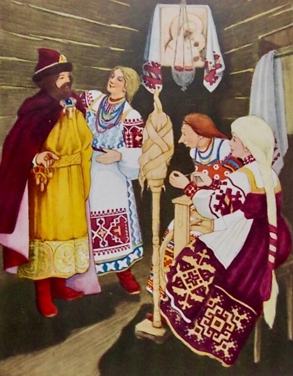 POUCHKINE (Alexandre) Histoire du glorieux tsar Saltan, de son fils, le Prince Gwindon Saltanovitch et de la belle Princesse Lebedka. Lausanne, Editions Novos S.A., (1948). – Image 4