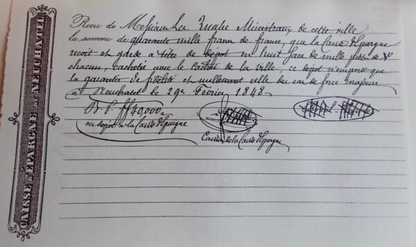GODET (Philippe) La Caisse d'Epargne de Neuchâtel 1812-1912. Neuchâtel, Imprimerie Attinger Frères, 1912. – Image 5