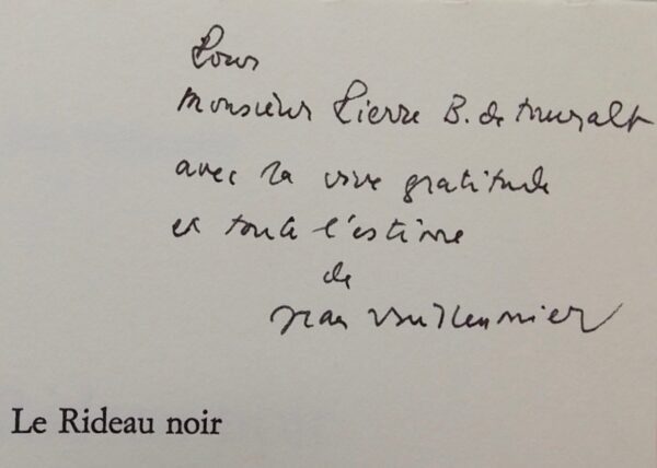 VUILLEUMIER (Jean) Le rideau noir. Lausanne, L'Aire - Coopérative Rencontre, (1970). – Image 2