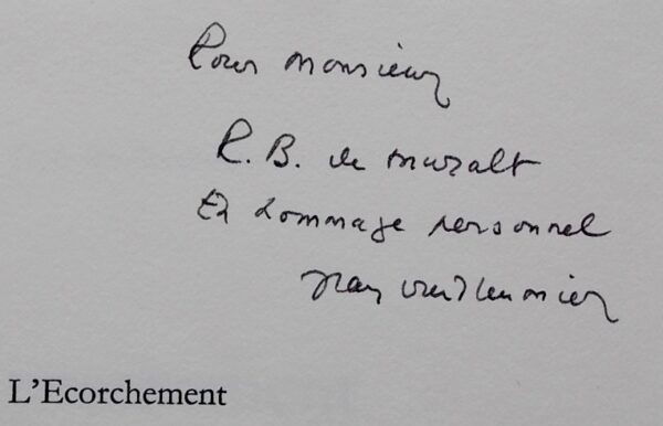 VUILLEUMIER (Jean) L'Ecorchement. Roman. Lausanne, L'Aire - Coopérative Rencontre, (1972). – Image 2