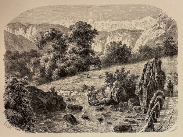 TÖPFFER (Rodolphe) Nouveaux voyages en zigzag, à la Grande Chartreuse, autour du Mont Blanc, dans les vallées d'Herenz, de Zermatt, au Grimsel, à Gênes et à la Corniche. Paris, Garnier Frères, 1858. – Image 5