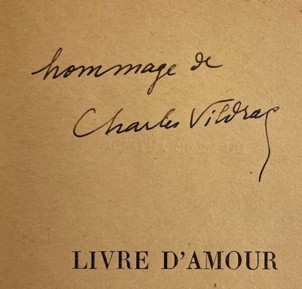 VILDRAC (Charles) Livre d'amour. Edition augmentée. Paris, Edition de Minuit, 1947. – Image 2