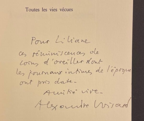 VOISARD (Alexandre) Toutes les vies vécues. Lausanne, Editions Empreintes, 1989. – Image 2