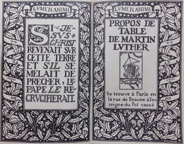 LUTHER (Martin) Propos de table. Paris, A l'Enseigne du Pot cassé (coll. Lumen animi), 1933. – Image 3