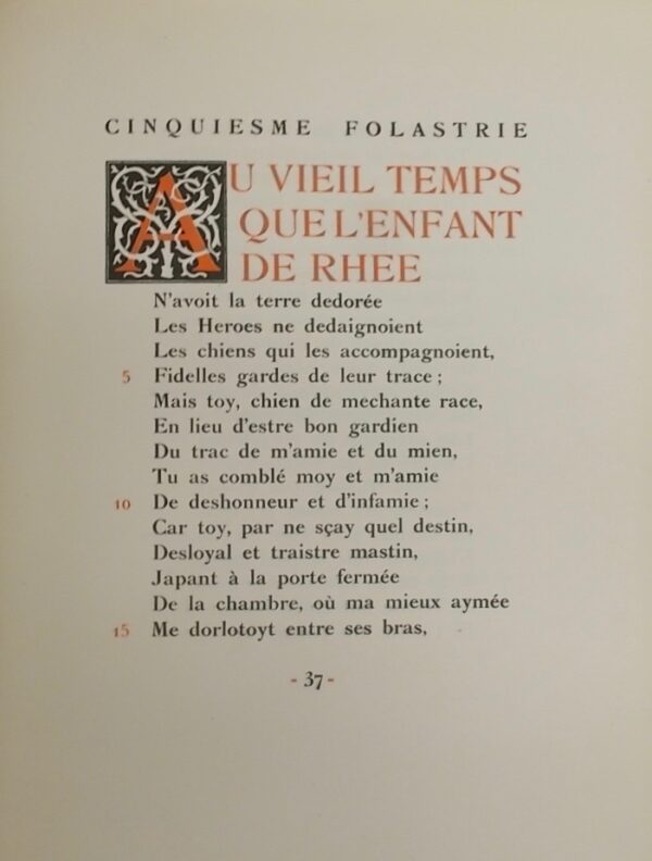 RONSARD  (Pierre de) Livret de Folastries, suivi de deux sonnets. Paris, Au Jardin des Muses, 1925. – Image 3