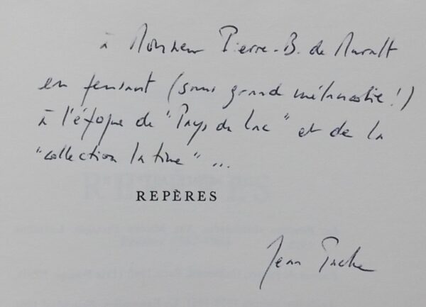 PACHE (Jean) Repères. Poèmes 1962-1966. Lausanne, Editions de l'Aire, 1969. – Image 2