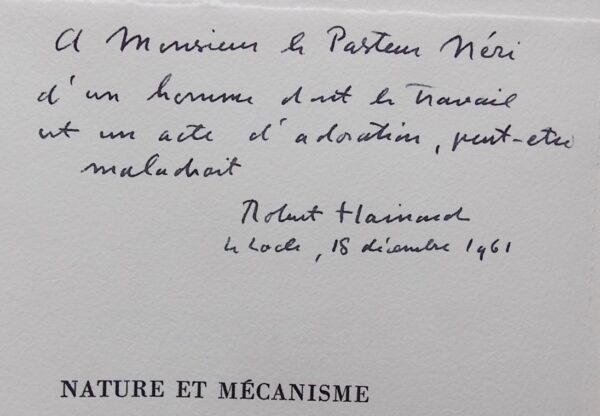 HAINARD (Robert) Nature et mécanisme. Neuchâtel, Griffon (coll. Les problèmes de la philosophie des sciences), 1946. – Image 5