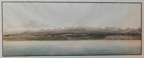 OSTERVALD (Jean-Frédéric) Vue générale de la chaîne des Alpes depuis Neuchâtel. vers 1830. – Image 7