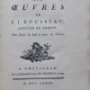ROUSSEAU (Jean-Jacques) Supplément aux oeuvres de J. J. Rousseau, citoyen de Genève, pour servir de suite à toutes les éditions. A Amsterdam, et à Lausanne, chez Fr. Grasset & Cie, 1779.