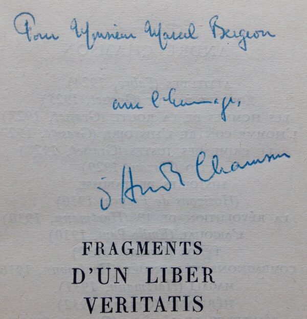 CHAMSON (André) Fragments d'un liber veritatis (1941-1942). Paris, Gallimard (coll. Les essais XXI), 1946. – Image 3