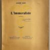 GIDE (André) L'immoraliste. Paris, Mercure de France & Bruxelles, Editions N. R. B., 1942.