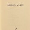 PIROUE (Georges) Chansons à dire. Paris, Seghers (coll. PS - Poésie 56), 1956. – Image 3