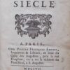 [LUBIERES (abbé de)] L'esprit du siècle. Paris, Pierre François Emery, 1707.