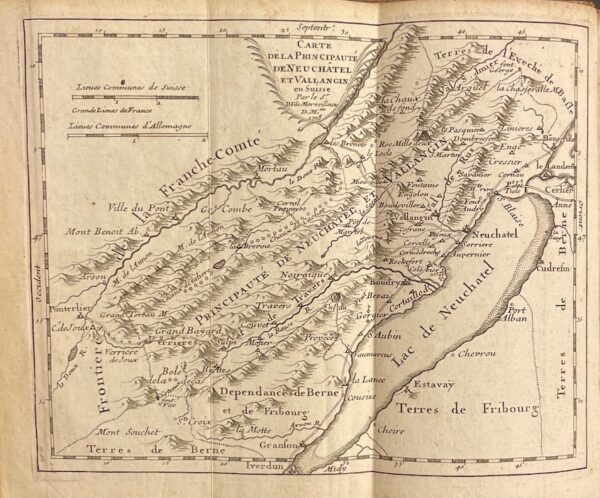 [OSTERVALD (Frédéric-Samuel)] Description des montagnes et des vallées qui font partie de la Principauté de Neuchâtel et Valangin. Neuchâtel, Samuel Fauche, 1766. – Image 3