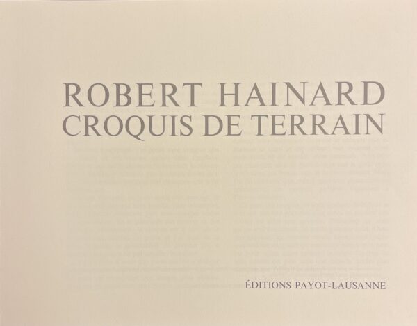 HAINARD (Robert) Croquis de terrain. Lausanne, Payot, 1975. – Image 2