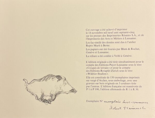 HAINARD (Robert) Croquis de terrain. Lausanne, Payot, 1975. – Image 3