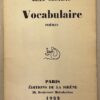 COCTEAU (Jean) Vocabulaire Poèmes. Paris, Editions de la Sirène, 1922.