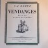 RAMUZ (Charles Ferdinand) Vendanges. Lausanne, Editions du Verseau, 1927.