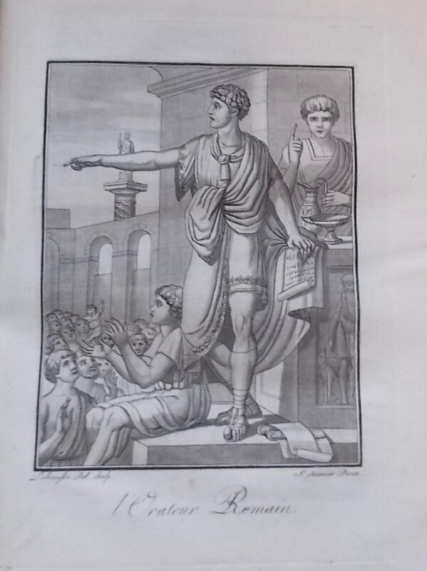 GRASSET DE SAINT-SAUVEUR (J.) L'antique Rome, ou description historique et pittoresque de tout ce qui concerne le peuple romain, dans ses costumes civiles, militaires et religieux, dans ses moeurs publiques et privées, depuis Romulus jusqu'à Augustule. A Paris, chez Deroy, 1796. – Image 3