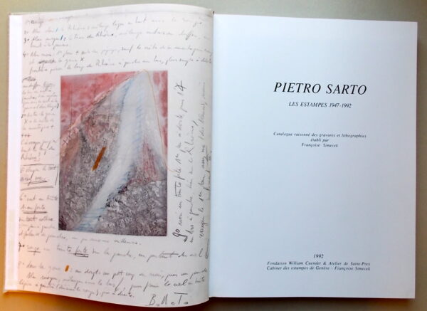 [SARTO] - SIMECEK (Françoise) Pietro Sarto. Les estampes 1947-1992. Sans lieu, Fondation William Cuendet & Atelier de Saint-Prex - Cabinet des estampes de genève, 1992. – Image 2