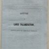 HUGO (Victor) Lettre à Lord Palmerston, Secrétaire d'Etat de l'intérieur, en Angleterre. Genève et New-York, sans nom, sans date [Saint-Hélier, Imprimerie Universelle, 1854].
